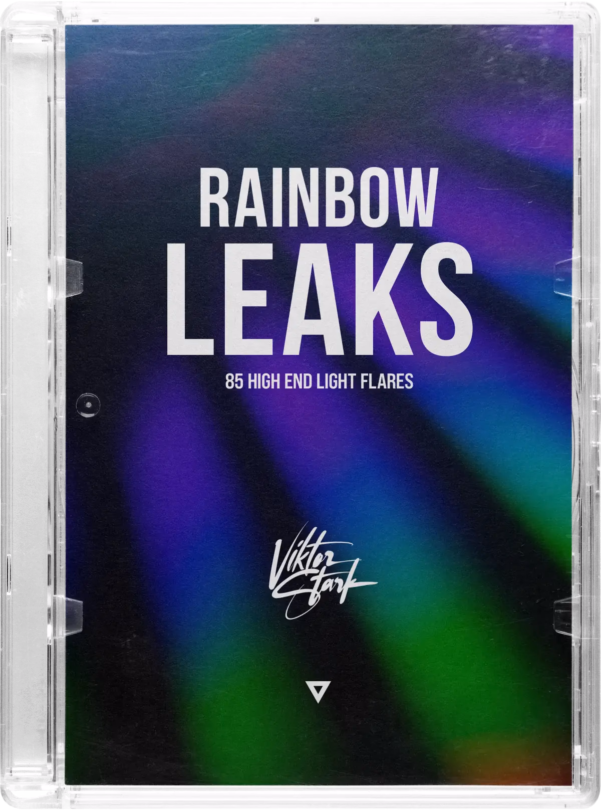 Cassette-Hülle mit Regenbogen-Flares, Titel „Rainbow Leaks“ und Viktor-Stark-Signatur.