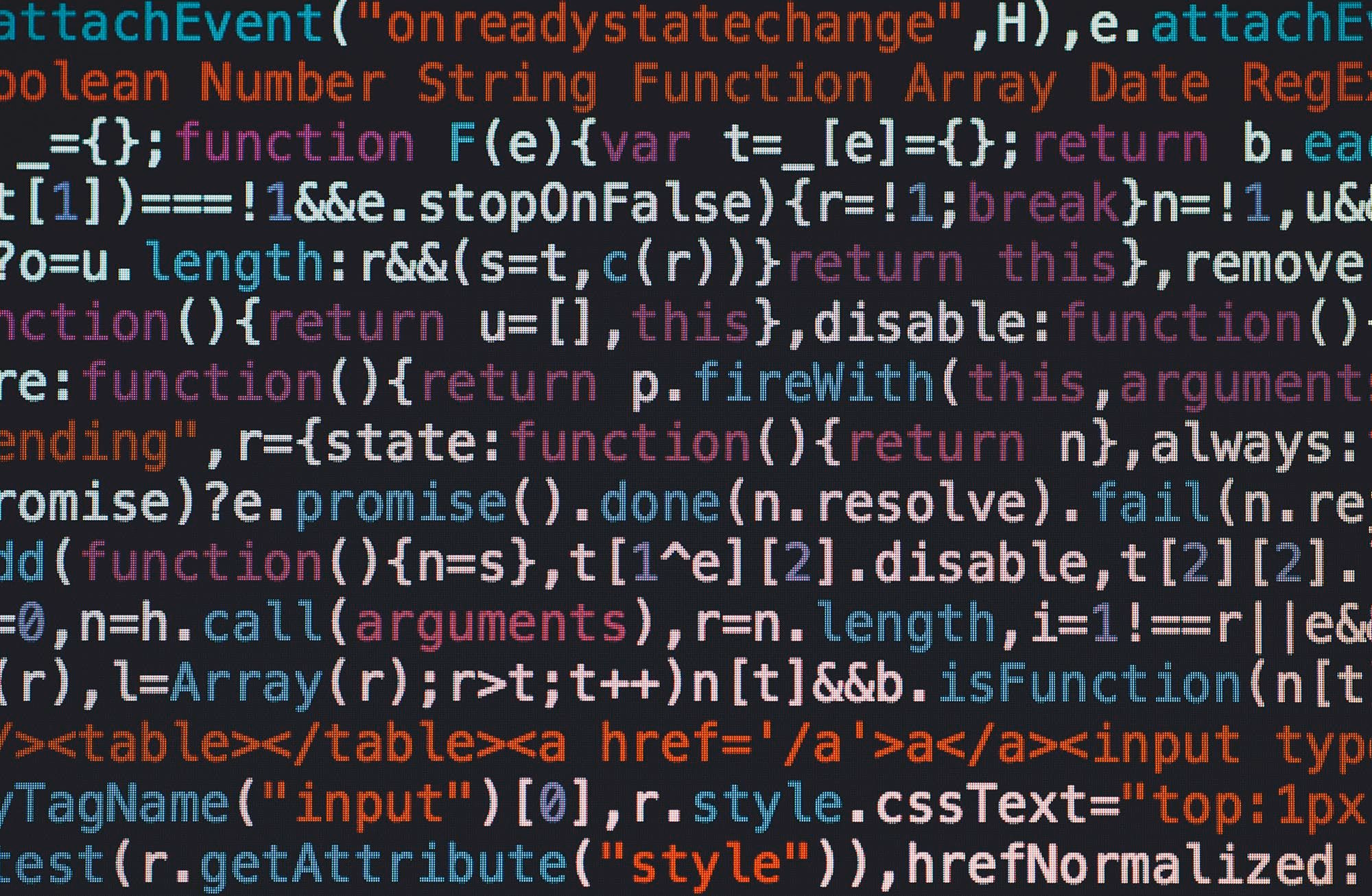 programming language on a screen
